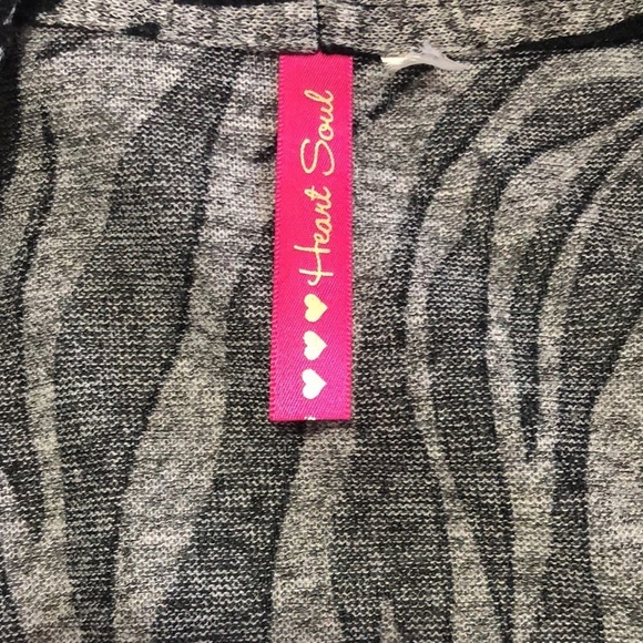 Heart Soul Shirt SZ XS Zebra Print Tank Plus Cover All In One 3/4 Length Sleeves - Picture 3 of 6